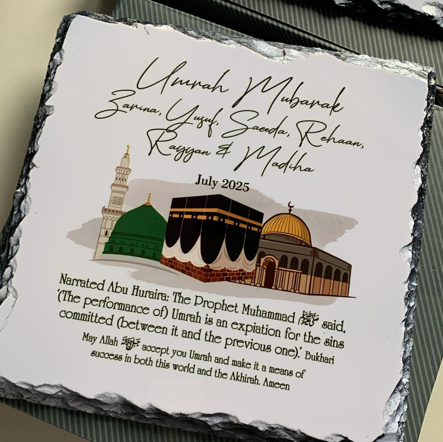Umrah Mubarak Rock Slate - Square