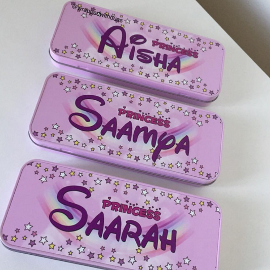 Personalised princess pencil tin